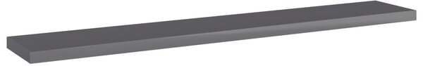 4 db magasfényű szürke forgácslap könyvespolc 60 x 10 x 1,5 cm