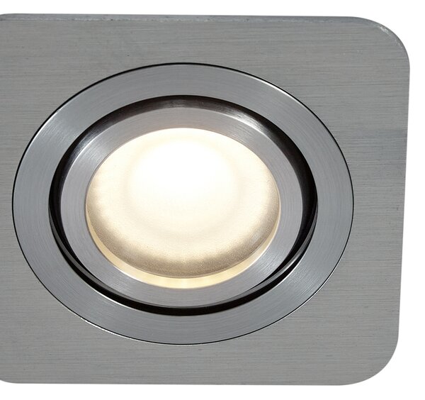 6 darabos, lekerekített, süllyesztett, ágyúszürke spotlámpa készlet GU10 50mm állítható IP44 - Alberto