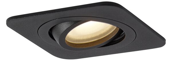 6 darabos, lekerekített, süllyesztett spotlámpa szett fekete GU10 50mm forgatható és dönthető IP44 - Alberto