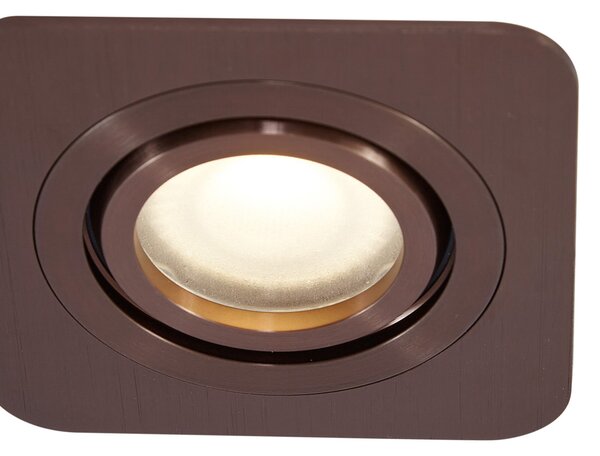 6 darabos, lekerekített, sötét bronz, süllyesztett spotlámpa szett GU10 50mm IP44 - Alberto