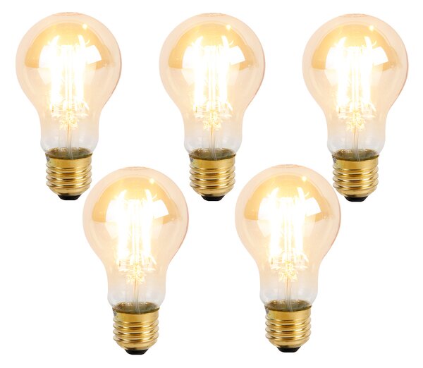 5 db E27 3 fokozatú dimmelhető LED izzó A60 Goldline 5W 530lm 2200K szett