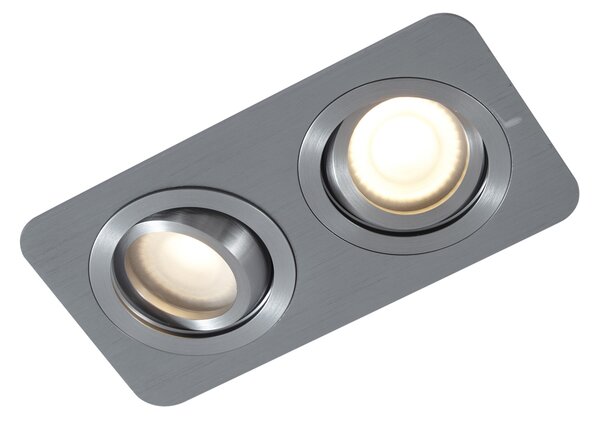 6 darabos, lekerekített, süllyesztett spotlámpa szett fegyverszürke GU10 50mm állítható IP44 2-lámpás - Alberto