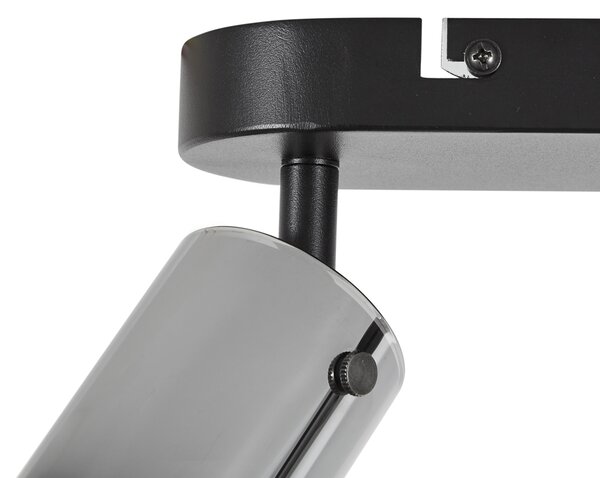 Modern mennyezeti spotlámpa gunmetal színben, 3-lámpás, forgatható és állítható - Drain