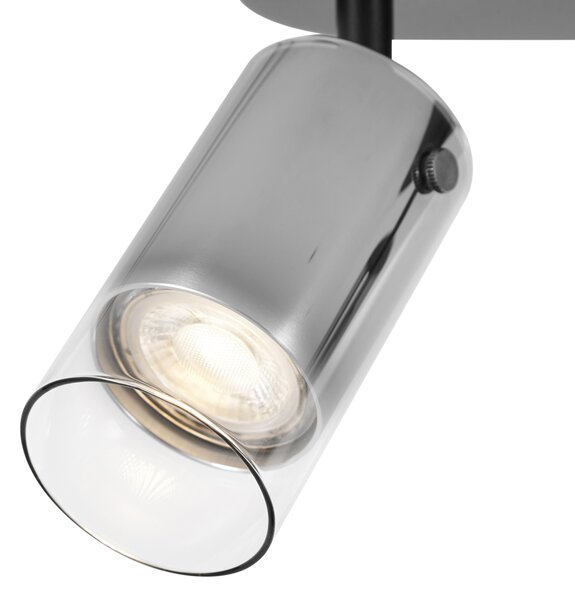 Modern mennyezeti spotlámpa gunmetal színben, 2 lámpás, forgatható és állítható - Drain