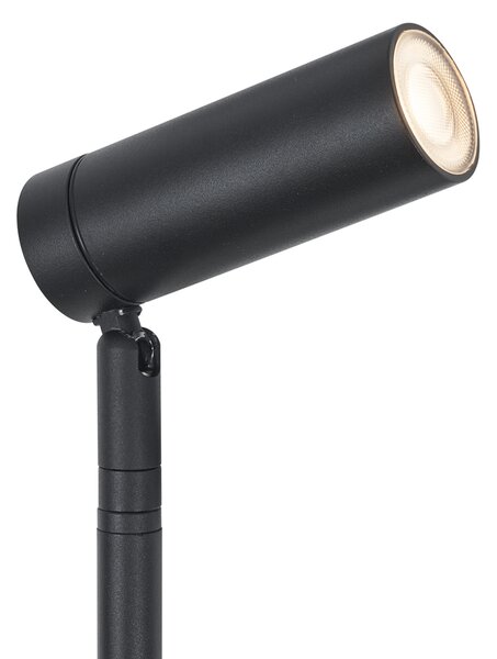 Fekete leszúrható spotlámpa 40 cm LED-del, állítható IP65-ös, kábellel és dugóval - Carl