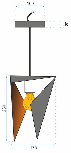 Mennyezeti lámpa APP253-1CP triangle fekete