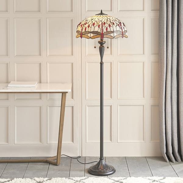Endon klasszikus tiffany állólámpa dragonfly beige sötétbarna sokszínű end70940