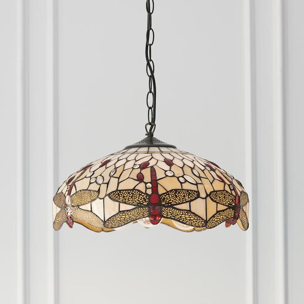 Endon klasszikus tiffany függeszték dragonfly beige sötétbarna sokszínű end70824