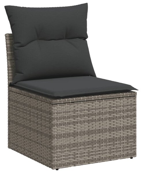 6 részes szürke polyrattan kerti ülőgarnitúra párnákkal