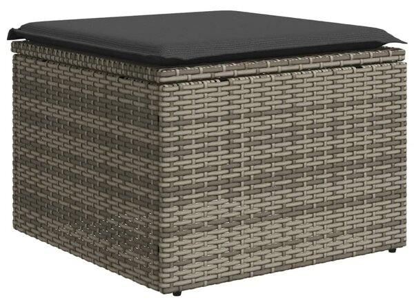 5 részes szürke polyrattan kerti ülőgarnitúra párnákkal