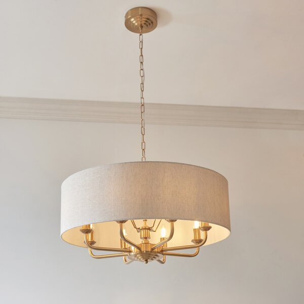 Endon glamour modern függeszték highclere antik sárgaréz természetes vászon end110727