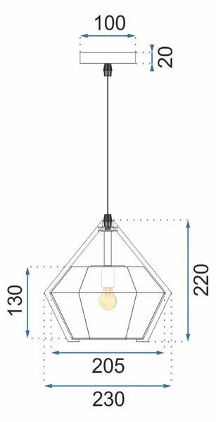Mennyezeti lámpa Diament APP452-1CP kék