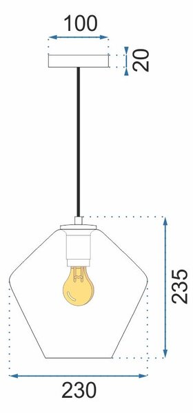 Mennyezeti lámpa üveg APP440-1CP Transparent