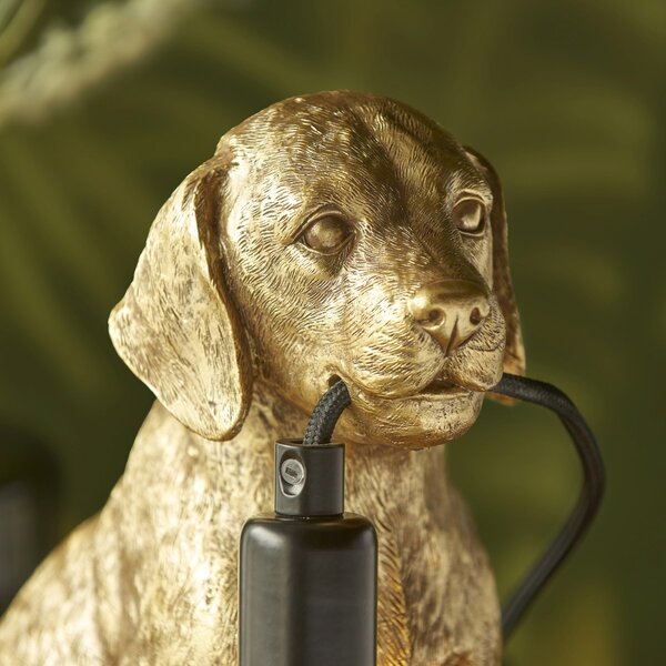 Endon modern asztali lámpa labrador puppy matt fekete arany end107364