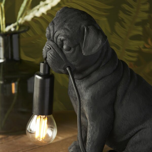 Endon modern asztali lámpa pug puppy matt fekete end107325