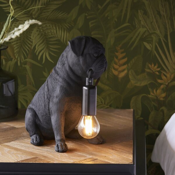 Endon modern asztali lámpa pug puppy matt fekete end107325