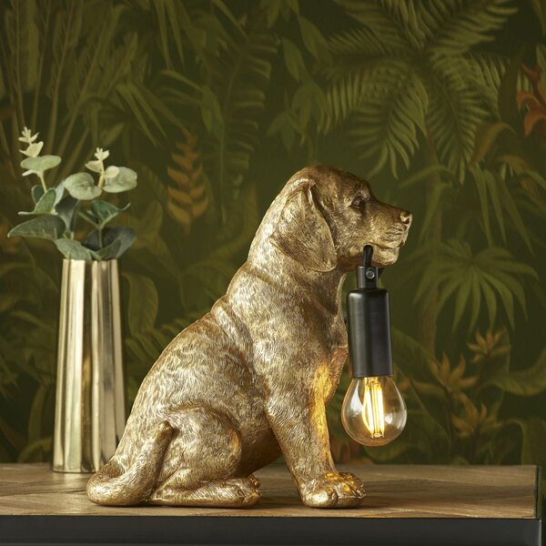 Endon modern asztali lámpa labrador puppy matt fekete arany end107364