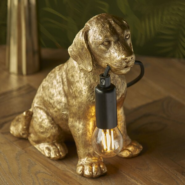 Endon modern asztali lámpa labrador puppy matt fekete arany end107364