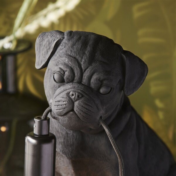 Endon modern asztali lámpa pug puppy matt fekete end107325