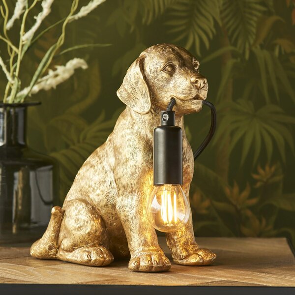 Endon modern asztali lámpa labrador puppy matt fekete arany end107364