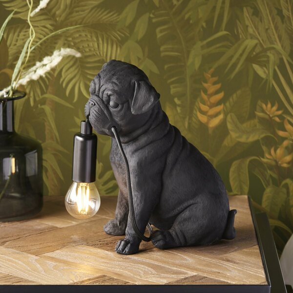 Endon modern asztali lámpa pug puppy matt fekete end107325