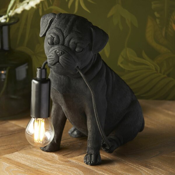 Endon modern asztali lámpa pug puppy matt fekete end107325