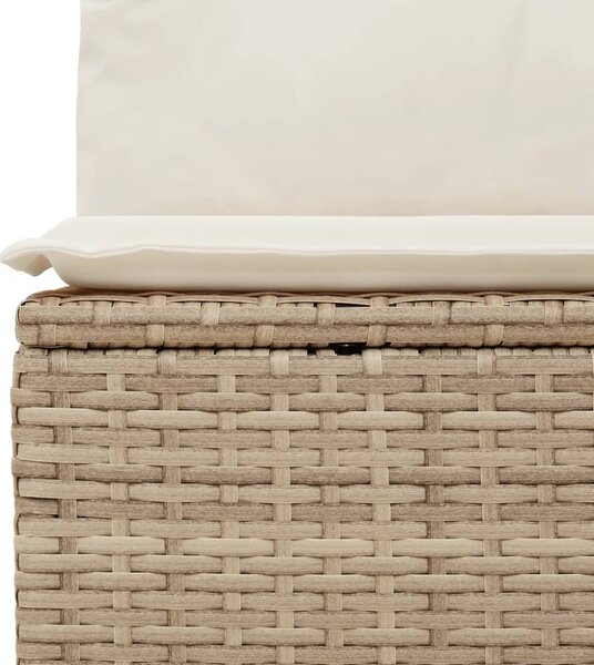 10 részes bézs polyrattan kerti ülőgarnitúra párnával