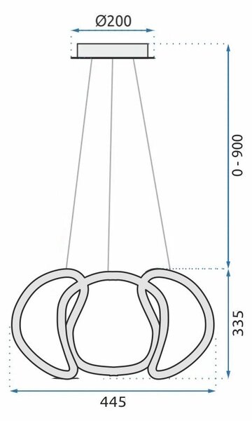 Mennyezeti LED lámpa APP385-CP króm + távirányító