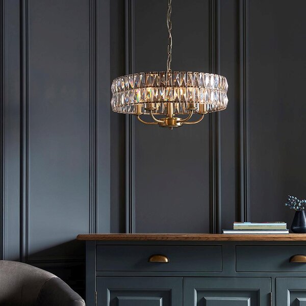 Endon glamour modern függeszték clifton antik sárgaréz átlátszó end106244