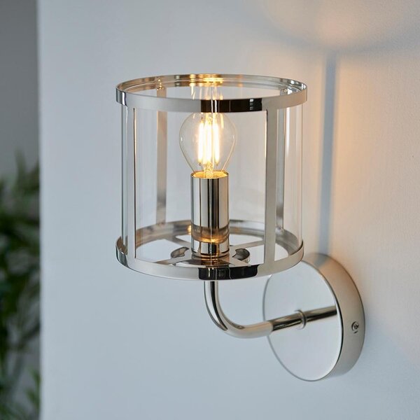 Endon glamour modern fali lámpa hopton nikkel átlátszó end106003