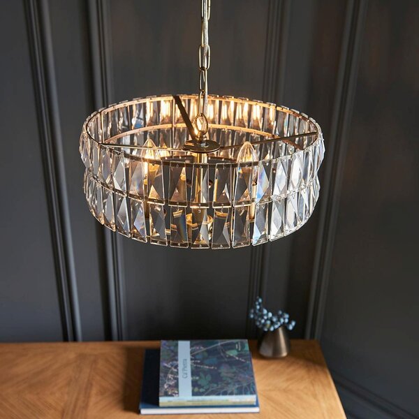 Endon glamour modern függeszték clifton antik sárgaréz átlátszó end106243