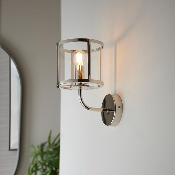 Endon glamour modern fali lámpa hopton nikkel átlátszó end106003