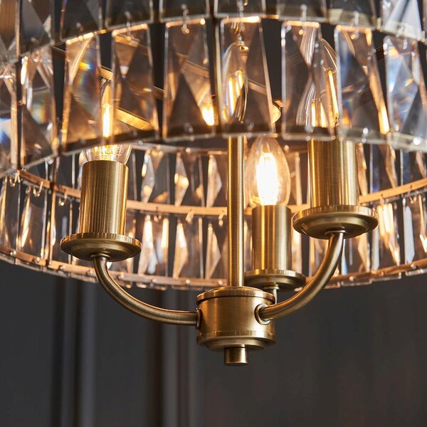Endon glamour modern függeszték clifton antik sárgaréz átlátszó end106243