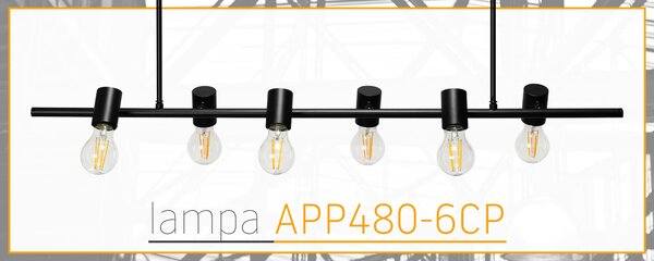 Mennyezeti lámpa APP480-6CP fekete