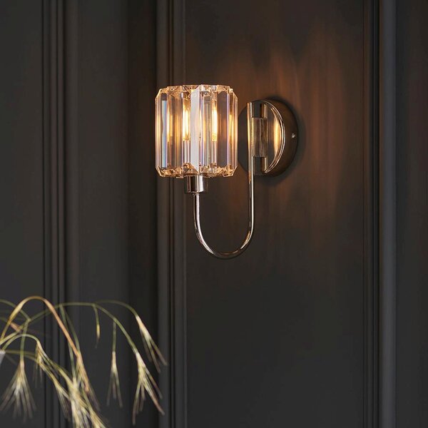 Endon glamour modern fali lámpa berenice nikkel átlátszó end104109