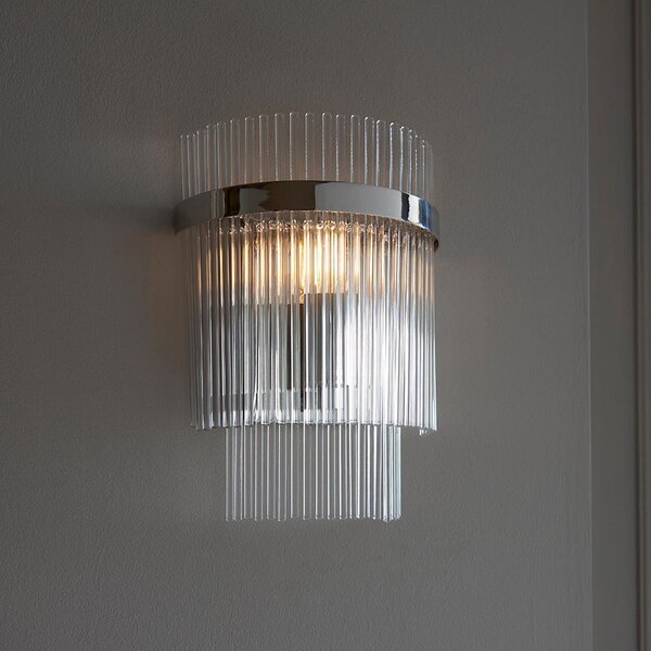 Endon glamour modern fali lámpa marietta nikkel átlátszó end104114