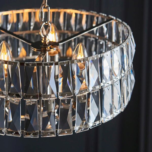 Endon glamour modern függeszték clifton nikkel átlátszó end104466