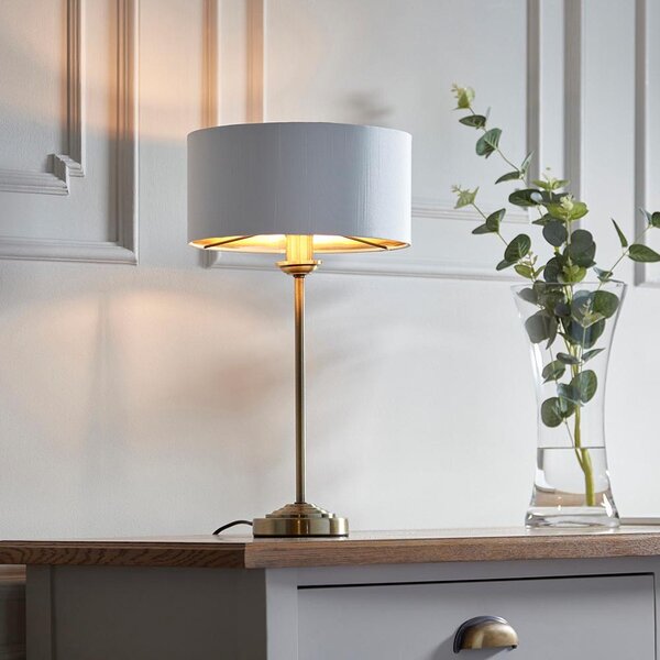 Endon modern asztali lámpa highclere antik sárgaréz fehér end104054