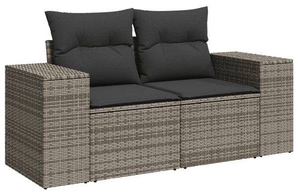 6 részes szürke polyrattan kerti ülőgarnitúra párnákkal