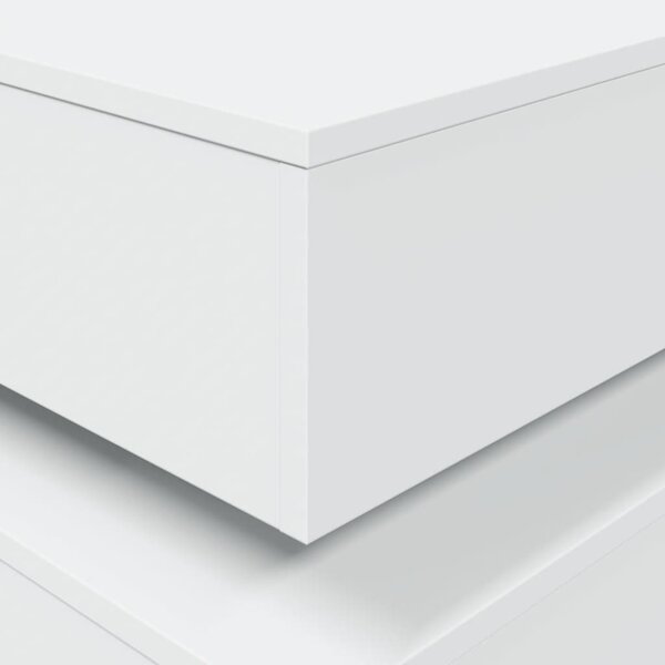 Fehér dohányzóasztal LED-lámpákkal 50 x 50 x 40 cm