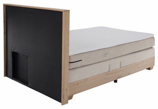 KONDELA Elektromos állítható ágy, boxspring, bézs/artisan tölgy, 120x200, TIANA