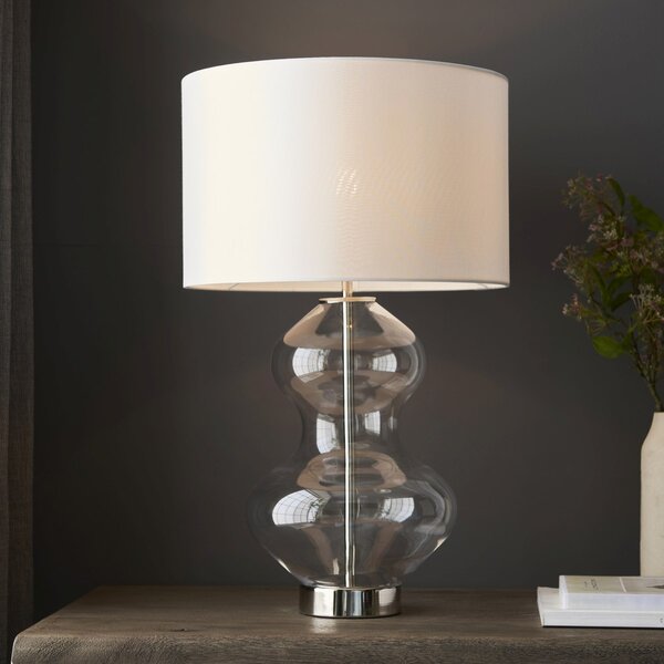 Endon glamour modern asztali lámpa kelda shaped fehér nikkel átlátszó end102676