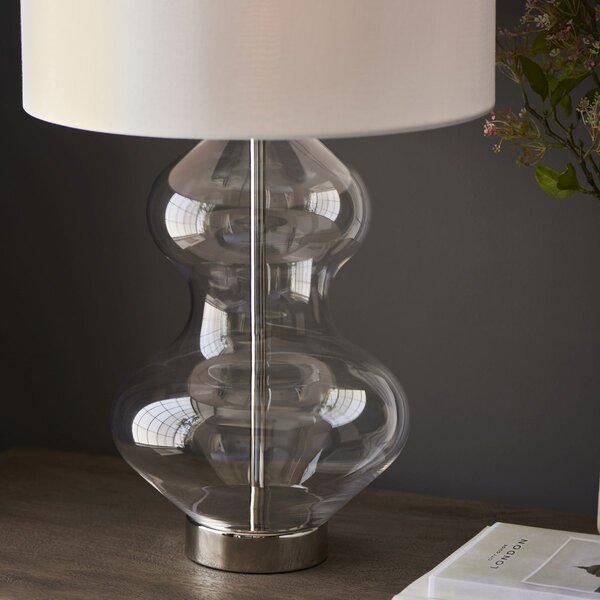 Endon glamour modern asztali lámpa kelda shaped fehér nikkel átlátszó end102676