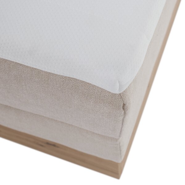 KONDELA Elektromos állítható ágy, boxspring, bézs/artisan tölgy, 120x200, TIANA