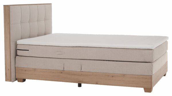 KONDELA Elektromos állítható ágy, boxspring, bézs/artisan tölgy, 120x200, TIANA