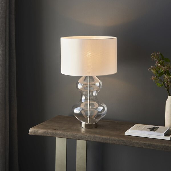 Endon glamour modern asztali lámpa kelda shaped fehér nikkel átlátszó end102676
