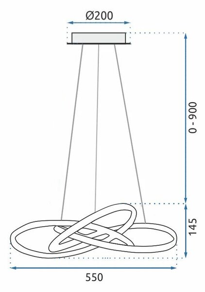 Mennyezeti LED lámpa APP393-CP króm + távirányító