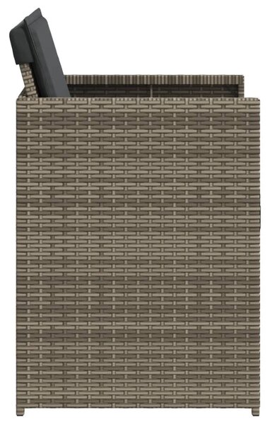 4 db szürke polyrattan kerti szék párnával