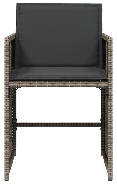 4 db szürke polyrattan kerti szék párnával