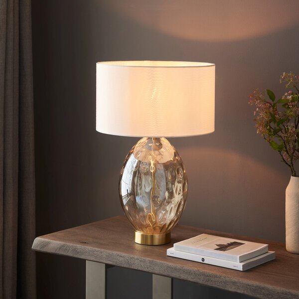 Endon glamour modern asztali lámpa elin dimple fehér sárgaréz pezsgő end101150